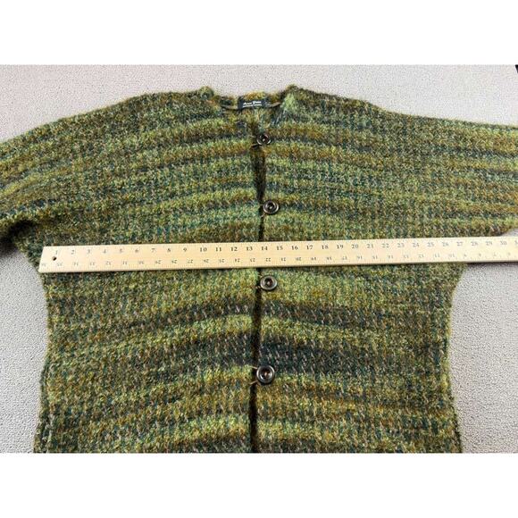Renee Green Handwoven Designs Artisan Cardigan Sweater XL Green Button Front - Picture 4 of 7